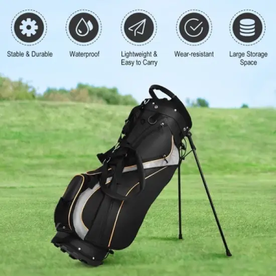 Costway Golf Stand Bag Portable Lightweight Golf Carry Club Bag w/ 8-way Divider image {5}