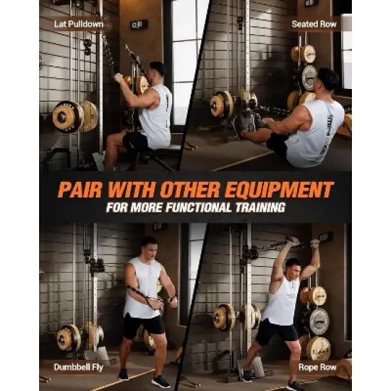 Cable Machine Home Gym - Wall Mount Pulley System with High/Low Dual Cable, 18 Adjustable Positions for Strength Training image {1}