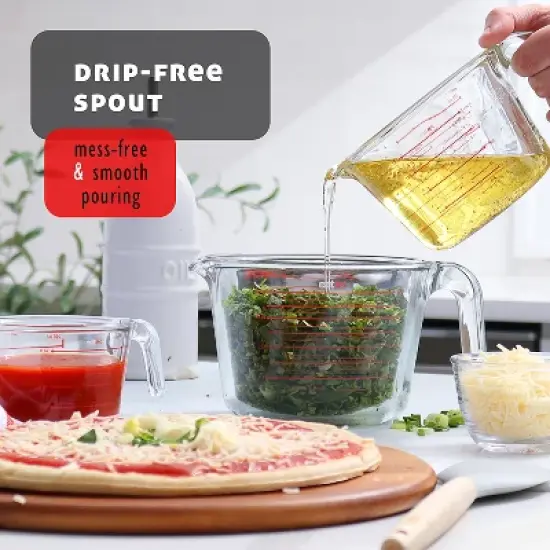 JoyTable Glass Measuring Cups Set, Liquid Measuring Cups, Glass Measuring Cup Set image {1}