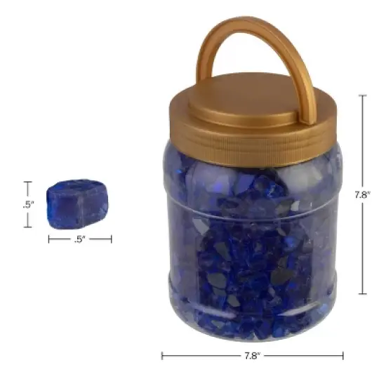 Home-Complete 10.47 lbs  .5" Reflective Crushed Rock Fire Glass Blue image {7}