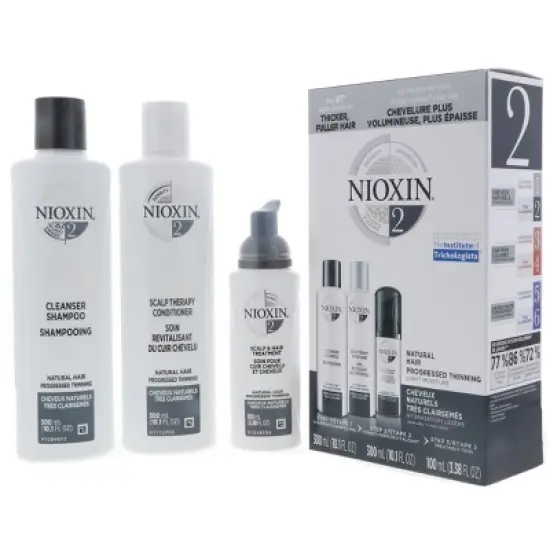 Nioxin System 2 Trio: Cleanser Shampoo 10.1 oz , Scalp Therapy Conditioner 10.1 oz , Scalp & Hair Treatment 3.38 oz image {1}