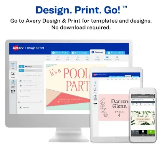 Avery Clean Edge Printable Business Cards with Sure Feed Technology, Rounded Corners, 2" x 3.5", White, 160 Blank Cards for Inkjet Printers (88220) image {5}