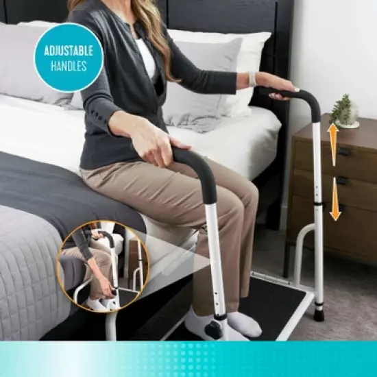 Stander Step Stool, Heavy Duty Bed Step with Adjustable Hand Rails image {2}