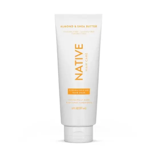 Native Vegan Hair Deep Conditioner Strengthening Hair Mask with Almond & Shea Butter, Clean, Sulfate, Paraben and Silicone Free  - 6 fl oz image {11}