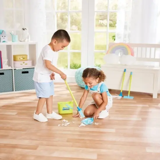 Kidoozie Just Imagine Cleaning Essentials Playset, Pretend Play Broom, Mop, Duster, Dust Pan, Bucket, Ages 2+ image {1}