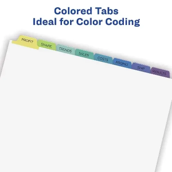 Avery Print & Apply Clear Label Dividers w/Color Tabs 8-Tab Letter 25 Sets 11993 image {5}