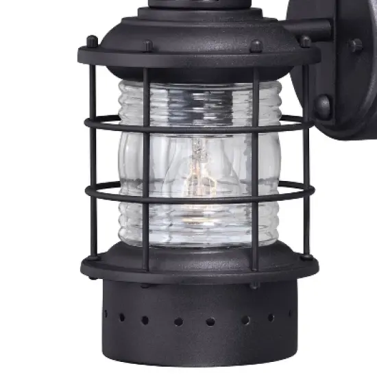 VAXCEL Hyannis Black Motion Sensor Dusk to Dawn Coastal Outdoor Wall Light image {9}