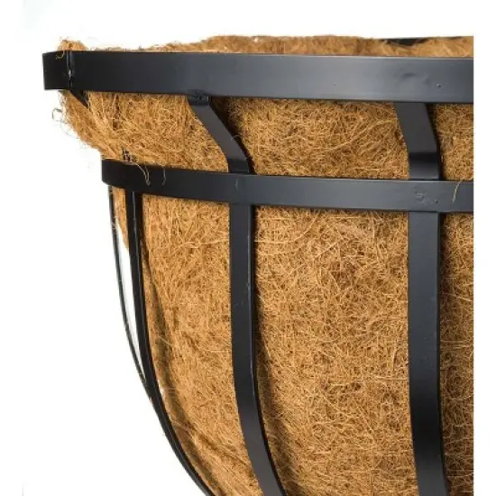 Plow & Hearth - Footed Steel Round Basket Planter with Natural Coir Liner image {4}