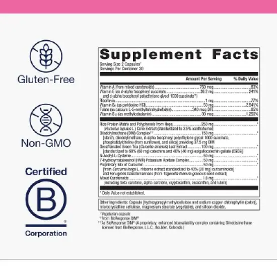 Metagenics Estrofactors - Estrogen Metabolism Support - Estrogen Detox - with Beta-Carotene, Curcumin & More - Non-GMO & Gluten Free - 60 Count. image {1}
