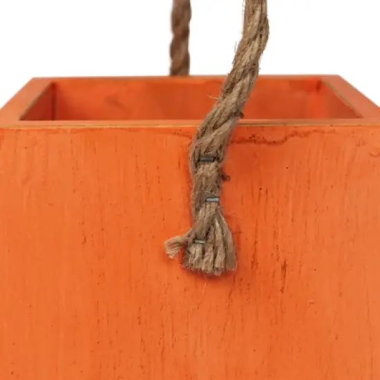 Northlight Large Orange Wood Jack O Lantern Halloween Candle Lantern - 8" image {9}