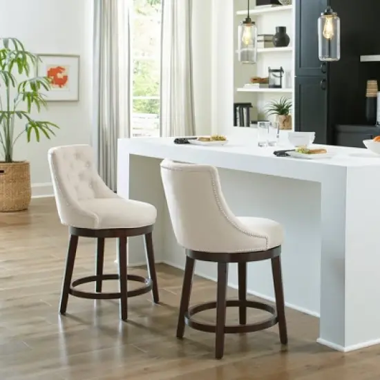 24" Halbrooke Swivel Counter Height Barstool Smoke/Cream - Hillsdale Furniture image {11}