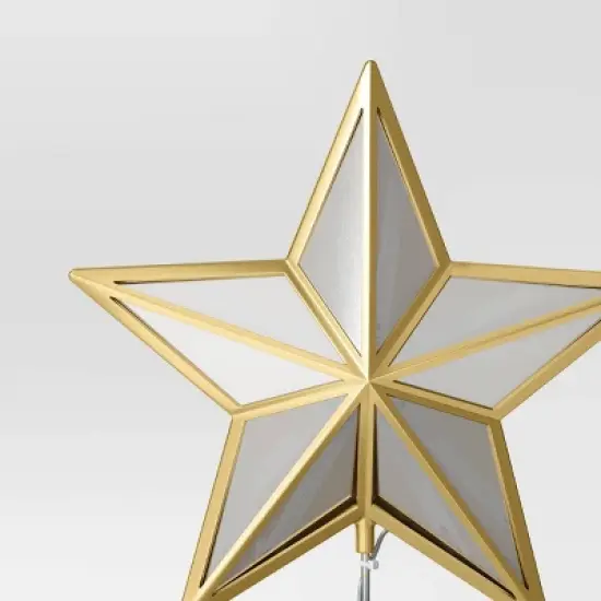 12.25" Warm White Lights Faceted Star Christmas Tree Topper Gold - Wondershop&trade;: Indoor Decor: Indoor Decor: Indoor Decor image {3}