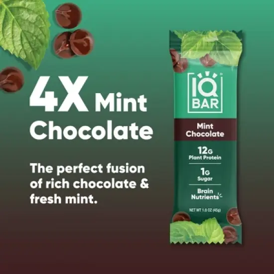 IQBAR Mint Chocolate Protein Bars - 6.4oz/4ct image {5}