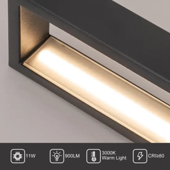 LLHZSY 31  7/10" Matte Black Modern Integrated LED Outdoor Wall Light Fixture Wall Mount for Exterior Porch Yard Patio Garage image {8}