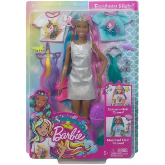 Barbie Fantasy Hair Doll - Mermaid and Unicorn Looks image {5}