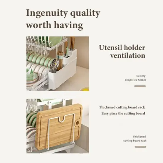 OBOKATA-Kitchen dish rack double-layer white image {2}