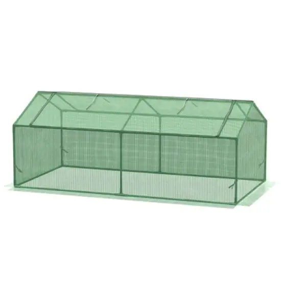Outsunny 71" x 36" x 28" Mini Greenhouse Portable Hot House for Plants with Large Zipper Windows for Outdoor, Indoor, Garden, Green image {3}