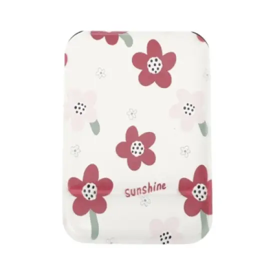 Unique Bargains Women Makeup Mirror for Travel Red Pink 1 Pc image {5}