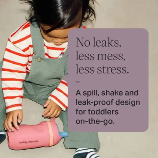 Tommee Tippee 9oz Insulated Sporty Spout and Straw Multilid Cup - Pink image {3}