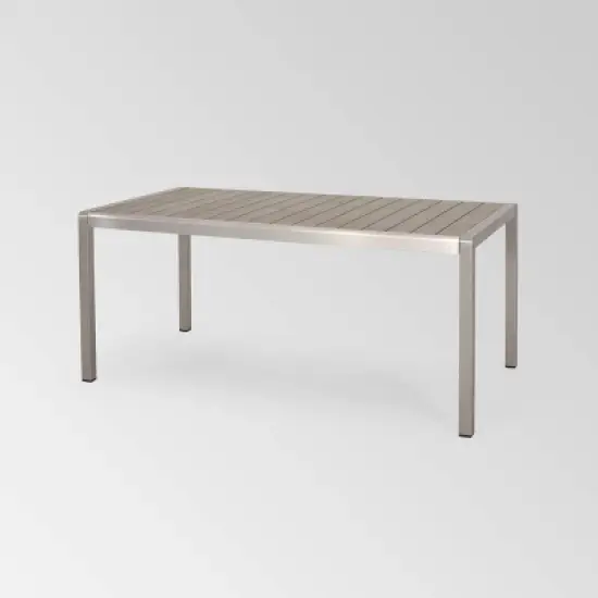 Cape Coral 3pc Aluminum Picnic Dining Set - Silver - Christopher Knight Home image {3}