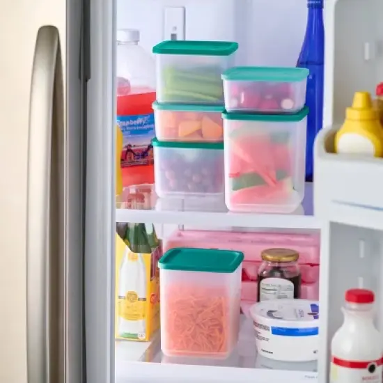 Tupperware 12pc Square Stacking Food Storage Containers with Lids - Green image {10}