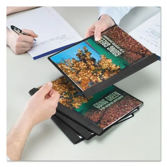 Smead Poly Report Cover Tang Clip Letter 1/2" Capacity Clear/Black 25/Box 87453 image {3}