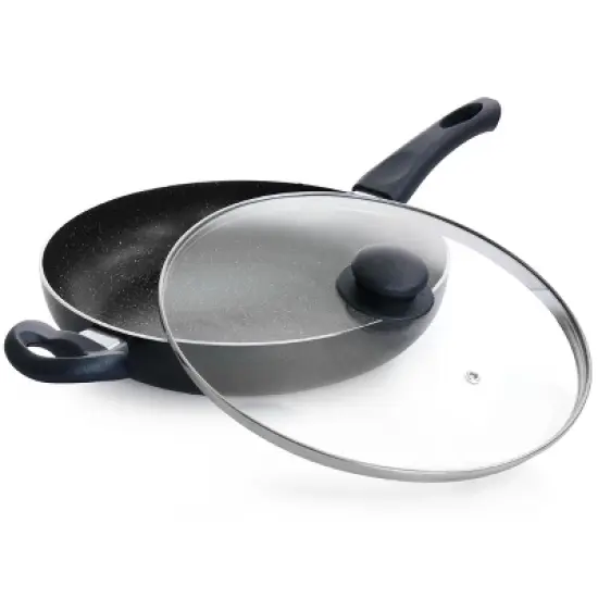Oster Anetta 3.5 Quart Nonstick Saute Pan with Lid in Navy Blue image {5}