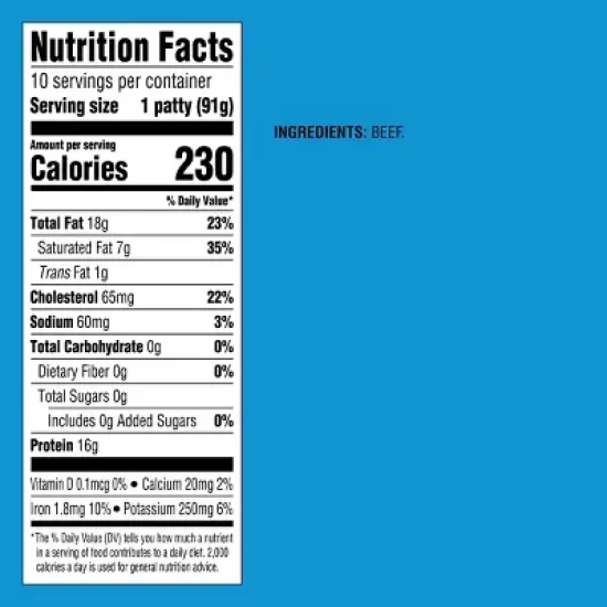 Ground Beef Patties 80% lean 20% fat 10ct/32oz - Good & Gather&trade; image {3}