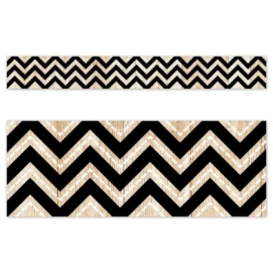 Creative Teaching Press&reg; Core Decor Black and Wood Chevron EZ Border, 48 Feet Per Pack, 3 Packs image {1}