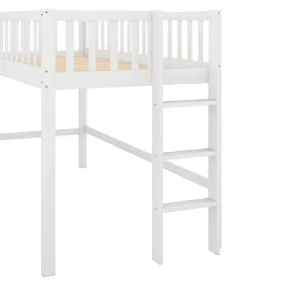 Twin Size Loft Bed with Ladder and Slide-ModernLuxe image {4}