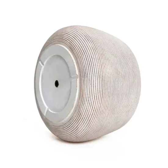 LuxenHome Rustic Indoor/Outdoor Planter &ndash; Round MgO Pot with Ribbed Texture image {6}