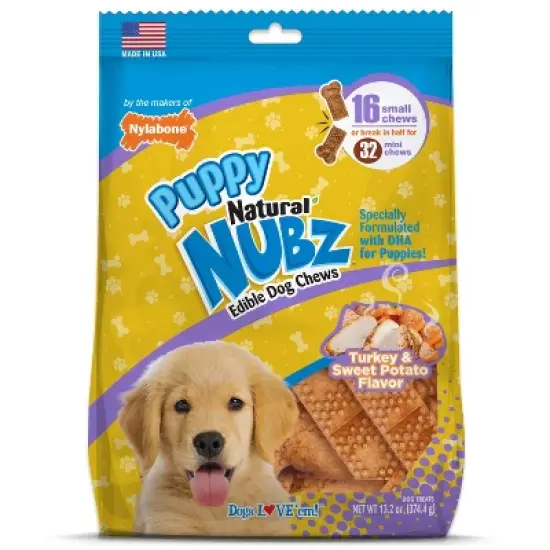 Nylabone Nubz Puppy Turkey and Sweet Potato Dental Dog Treats - 13.2oz image {8}