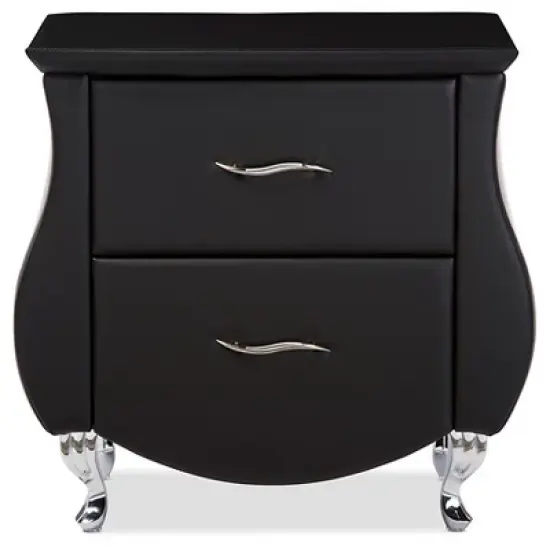 Erin Modern And Contemporary Faux Leather Upholstered Nightstand - Baxton Studio image {1}