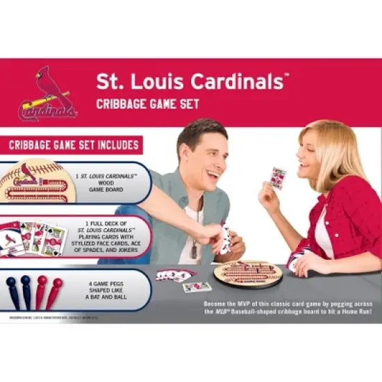 MasterPieces Officially Licensed  MLB St. Louis Cardinals Wooden Cribbage Game for Adults image {3}