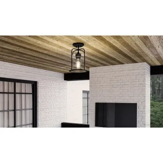 Urban Ambiance Luxury Farmhouse Outdoor Ceiling Light 11.625''H x 8.5''W,  Midnight Black Finish,  Henderson Collection, UHP1305 image {2}