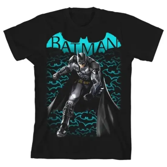 Batman Arkham Character and Title Black Graphic Tee Toddler Boy to Youth Boy image {5}