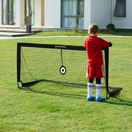 72"&times;35.8" Soccer Goal with Target, Portable Football Net for Backyard Training, Durable Frame & Net for Shooting Practice image {3}