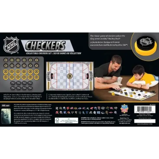 MasterPieces Officially licensed NHL Boston Bruins Checkers Board Game for Families and Kids ages 6 and Up image {3}