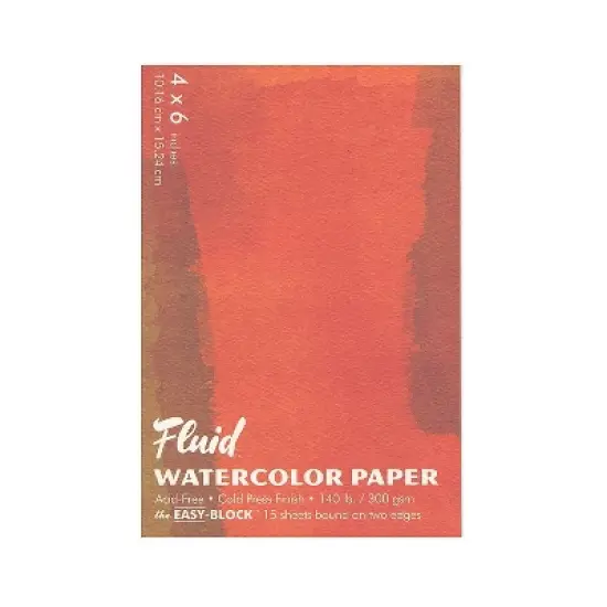 Global Art Fluid Cold Press Watercolor Paper 4 In. X 6 In. Block [Pack Of 3] 98783-PK3 image {1}