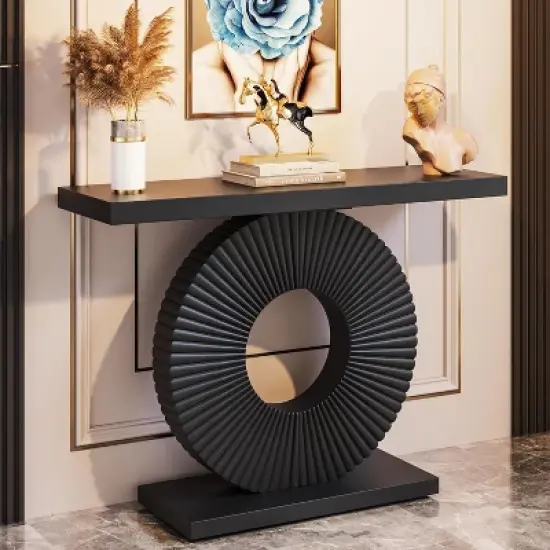 Tribesigns 39.37" Narrow Wood Console Table image {7}