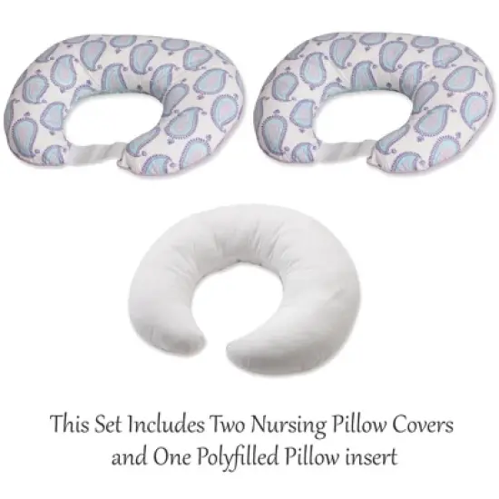 Bacati - 3 pc Isabella Paisley Aqua/Purple Hugster Feeding & Infant Support Nursing Pillow  image {3}