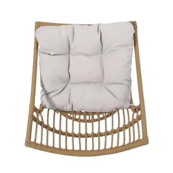 2pc Caryl Outdoor Faux Wicker Chair & Side Table Set with Cushion, UV Protection - Christopher Knight Home image {6}