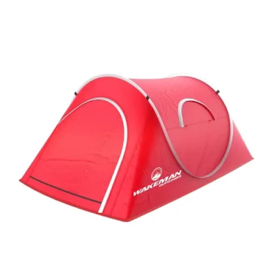 Pop-up Tent - 2 Person Water-Resistant Barrel Style Tent for Camping With Rain Fly and Carry Bag - Starchaser 2-person Tent by Wakeman Outdoors (Red) image {6}