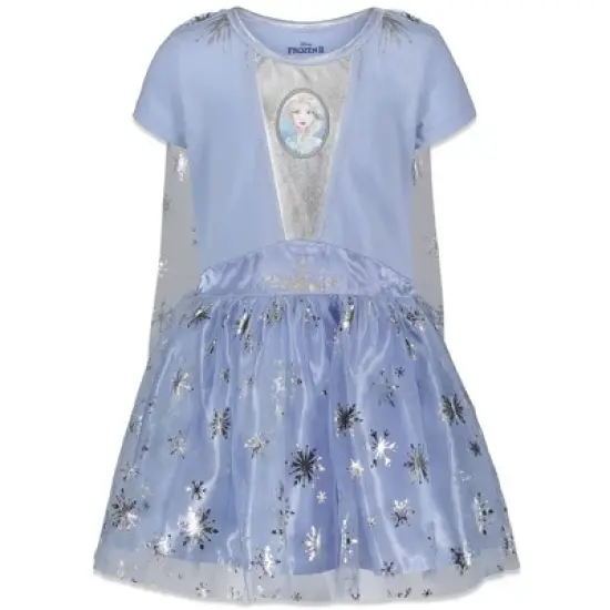 Disney Frozen Princess Anna Elsa Girls Cosplay Costume Gown and Headband Little Kid to Big Kid  image {1}