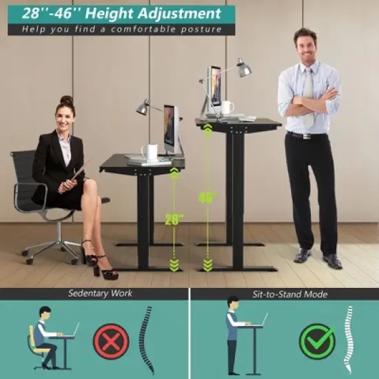 Costway Electric Adjustable Standing Desk Stand up Workstation w/Control White\Black\ Maple\Teak image {6}