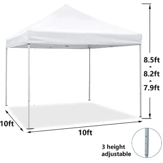 SUGIFT 10 ft. x 10 ft. White Instant Canopy Pop Up Tent with Carry Bag image {1}