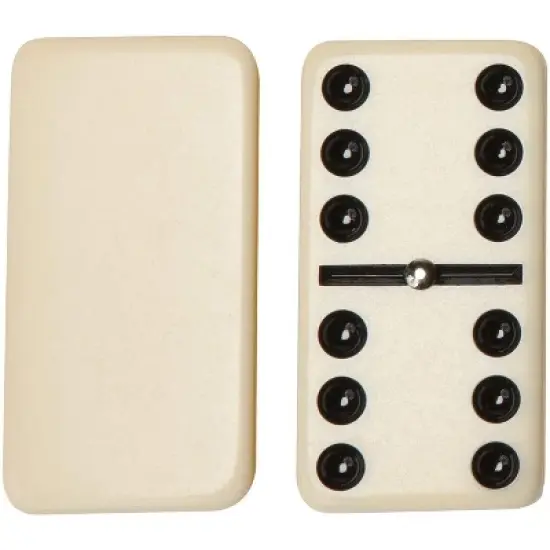 WE Games Double Six Dominoes with Spinners - Ivory Tiles, Club Size image {2}