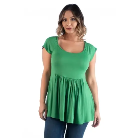 24seven Comfort Apparel Women's Plus Babydoll Tunic Top image {5}
