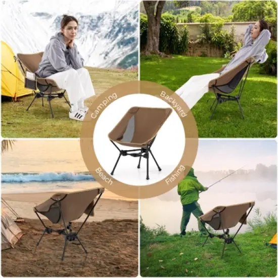 Tangkula Ultra-Lightweight Camping Chair Portable Lawn Chair w/Triangular Aluminum Frame image {9}