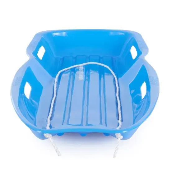 Slippery Racer Downhill Xtreme Adults and Kids Plastic Toboggan Snow Sled, Blue image {4}